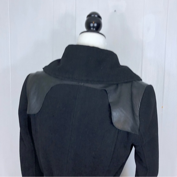 Gezipani Wool/Leather Belted Trench Jacket Sz S - Picture 11 of 13